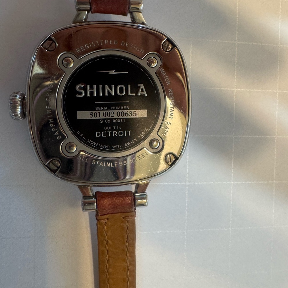 Shinola Cream Dial with Brown Leather Strap Watch - Picture 4 of 9